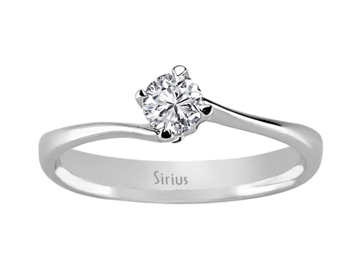 Bague solitaire moderne avec un Diamant de laboratoire de 0,24 carat en Or Blanc 14 carats – Bijoux haut de gamme de Rosy Lab Diamonds