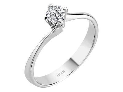 Moderner Solitär-Ring mit 0,24 Karat Laborgezüchtetem Diamant in 14K Weißgold