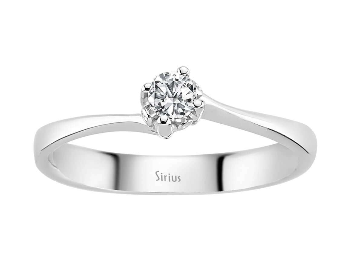 Eleganter Solitär-Ring mit 0,14 Karat Laborgezüchtetem Diamant in 18K Weißgold