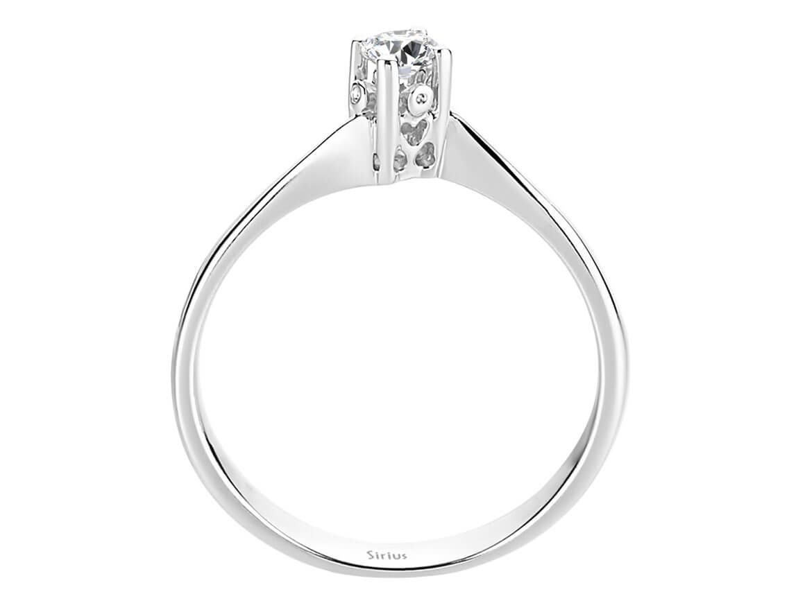 Bague solitaire élégante avec un Diamant de laboratoire de 0,14 carat en Or Blanc 18 carats – Bijoux haut de gamme de Rosy Lab Diamonds