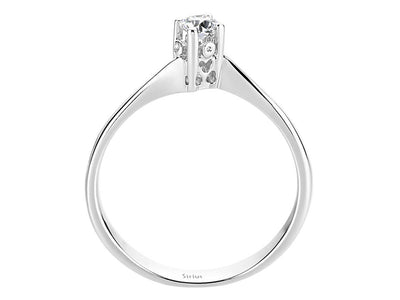 Eleganter Solitär-Ring mit 0,14 Karat Laborgezüchtetem Diamant in 18K Weißgold