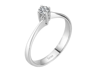 Eleganter Solitär-Ring mit 0,14 Karat Laborgezüchtetem Diamant in 18K Weißgold