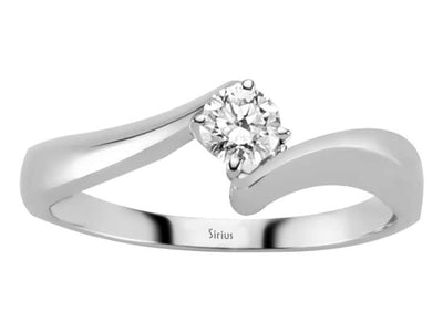 Klassischer Solitärring mit einem laborgezüchteten Diamanten in 14 Karat Gold