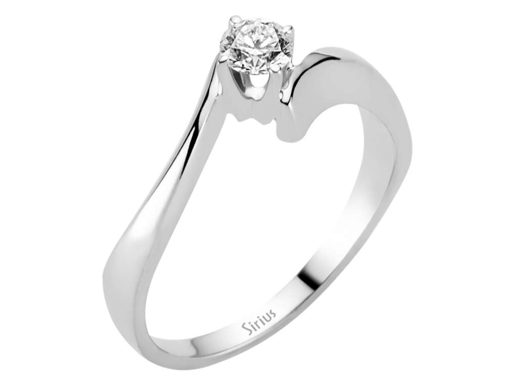 Klassischer Solitärring mit einem laborgezüchteten Diamanten in 14 Karat Gold