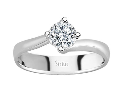 Klassischer Solitärring mit einem laborgezüchteten Diamanten in 14 Karat Gold