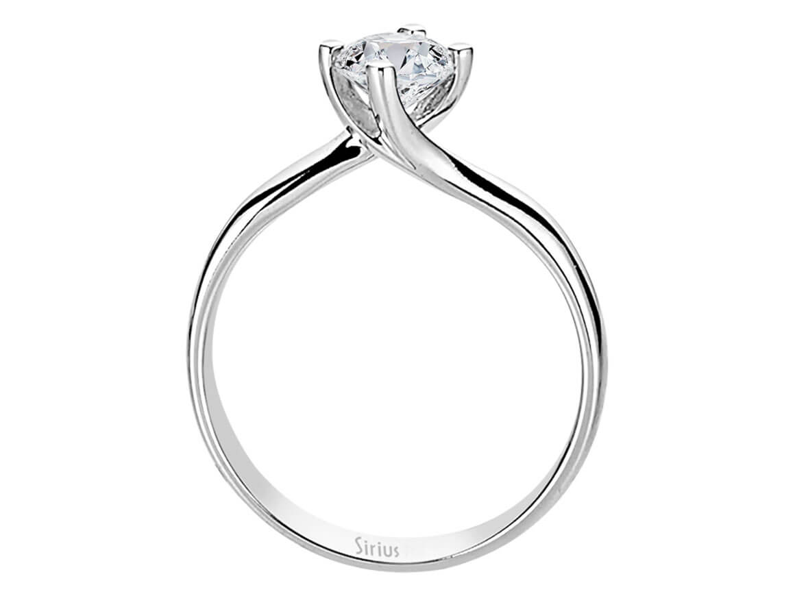 Klassischer Solitärring mit einem laborgezüchteten Diamanten in 14 Karat Gold
