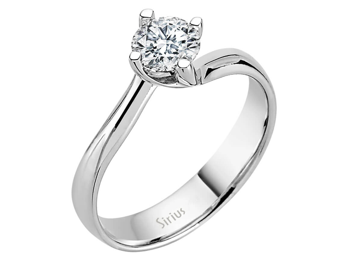 Klassischer Solitärring mit einem laborgezüchteten Diamanten in 14 Karat Gold