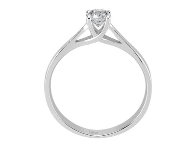 Klassischer Solitärring mit einem laborgezüchteten Diamanten in 14 Karat Gold
