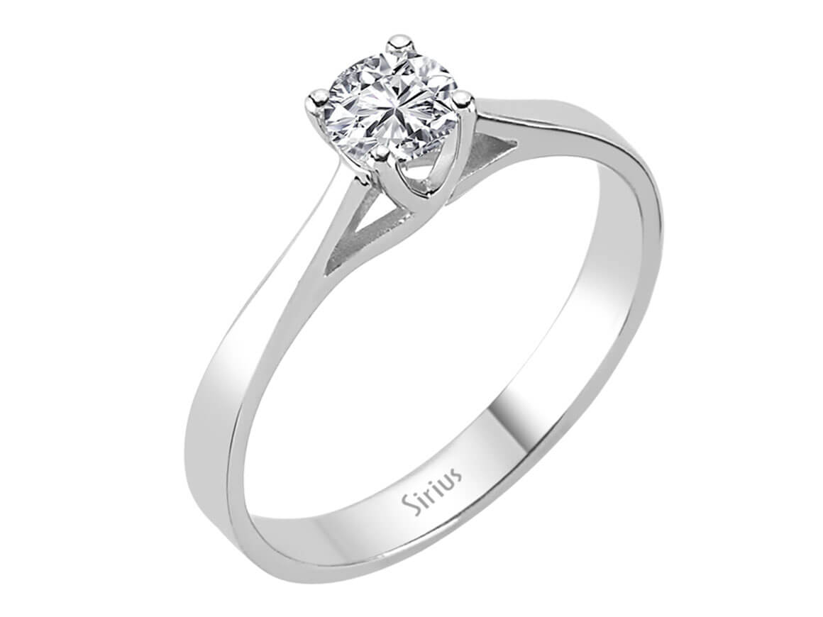 Klassischer Solitärring mit einem laborgezüchteten Diamanten in 14 Karat Gold