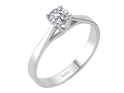 Klassischer Solitärring mit einem laborgezüchteten Diamanten in 14 Karat Gold