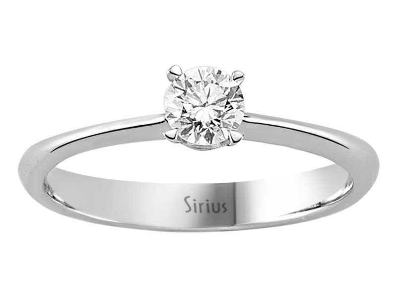 Bague classique solitaire en diamant - Or Blanc 14 K - Pierre précieuse de 0,36 carat - Bijoux haut de gamme de Rosy Lab Diamonds