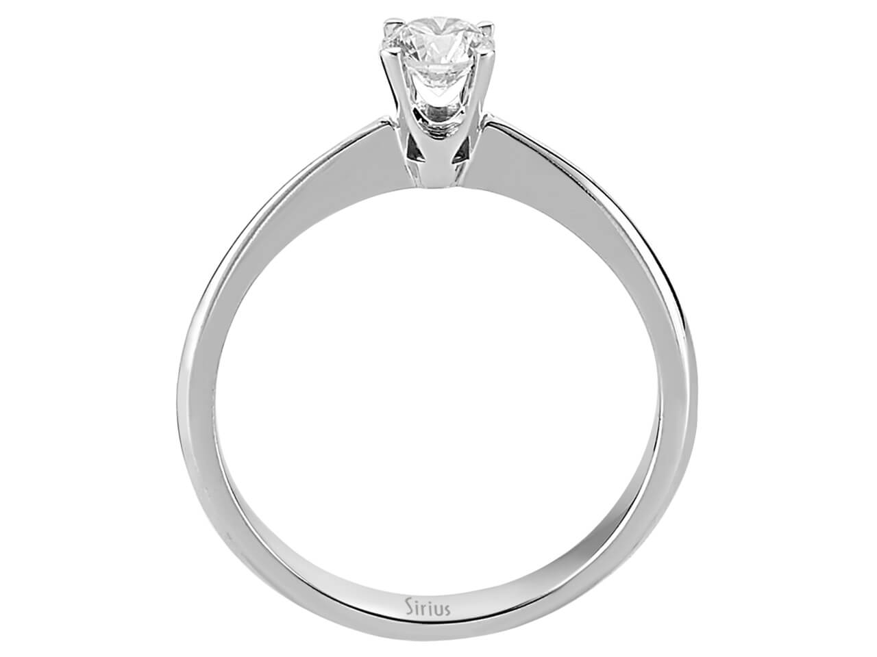 Bague classique solitaire en diamant - Or Blanc 14 K - Pierre précieuse de 0,36 carat - Bijoux haut de gamme de Rosy Lab Diamonds