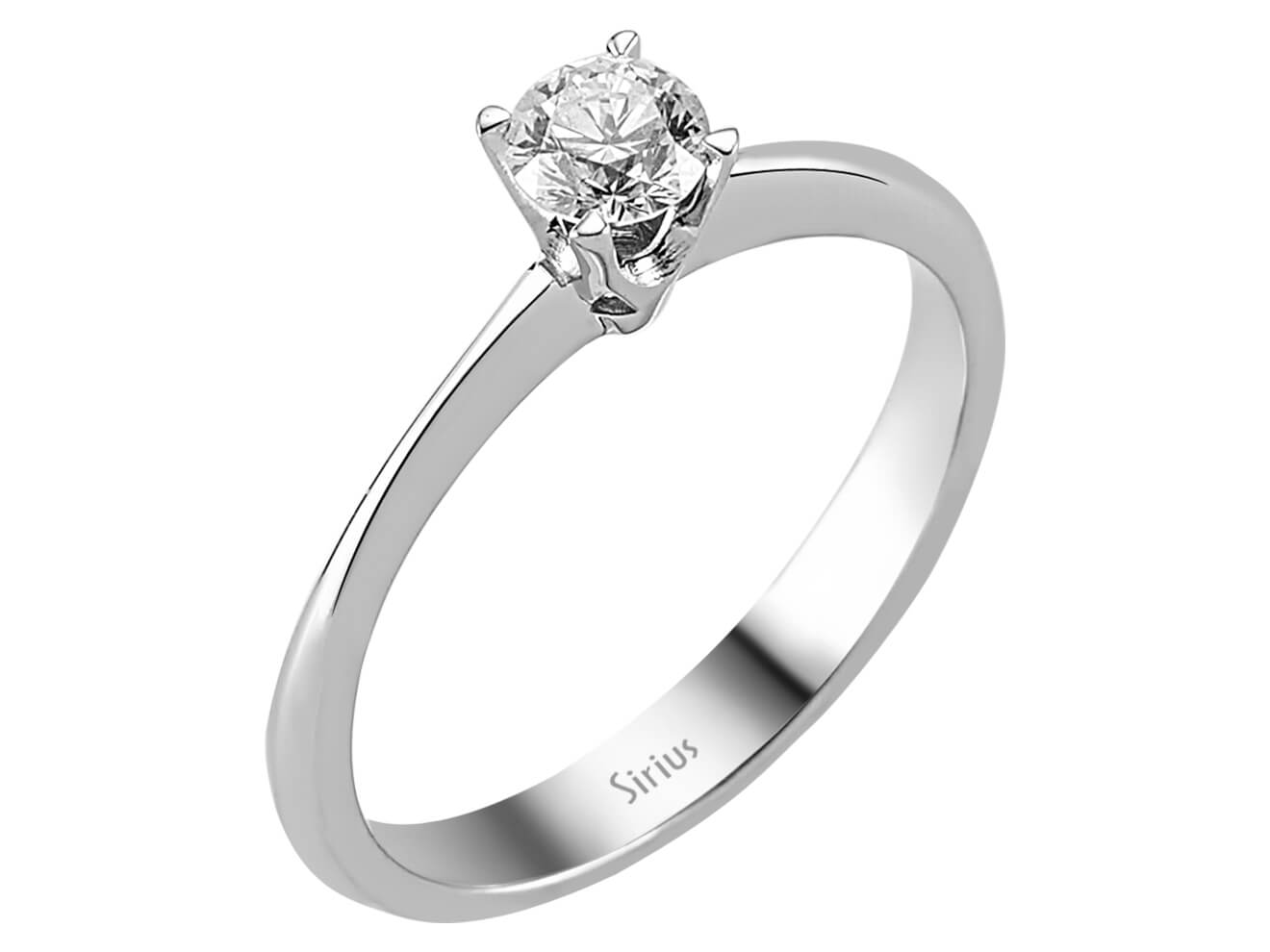 Bague classique solitaire en diamant - Or Blanc 14 K - Pierre précieuse de 0,36 carat - Bijoux haut de gamme de Rosy Lab Diamonds