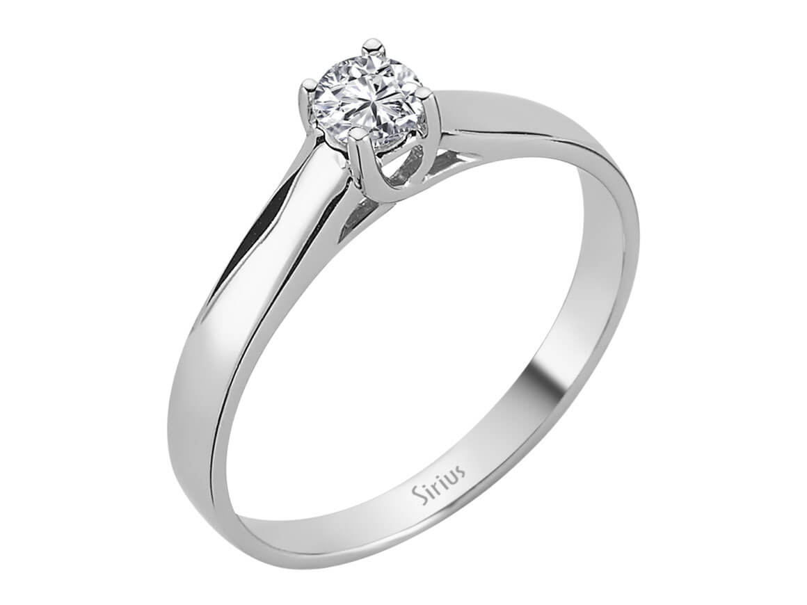 Élégante bague solitaire en diamant - Or Blanc 14 carats - Pierre précieuse de 0,23 carat - Bijoux haut de gamme de Rosy Lab Diamonds