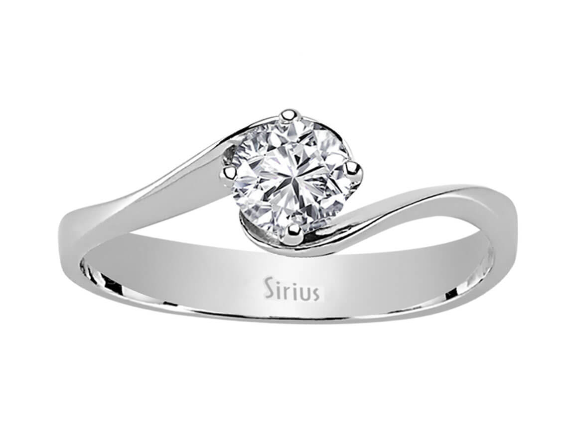 Eleganter Solitär-Ring mit 0,45 Karat rund geschliffenem Diamant in 14 Karat Weißgold