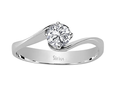 Eleganter Solitär-Ring mit 0,45 Karat rund geschliffenem Diamant in 14 Karat Weißgold