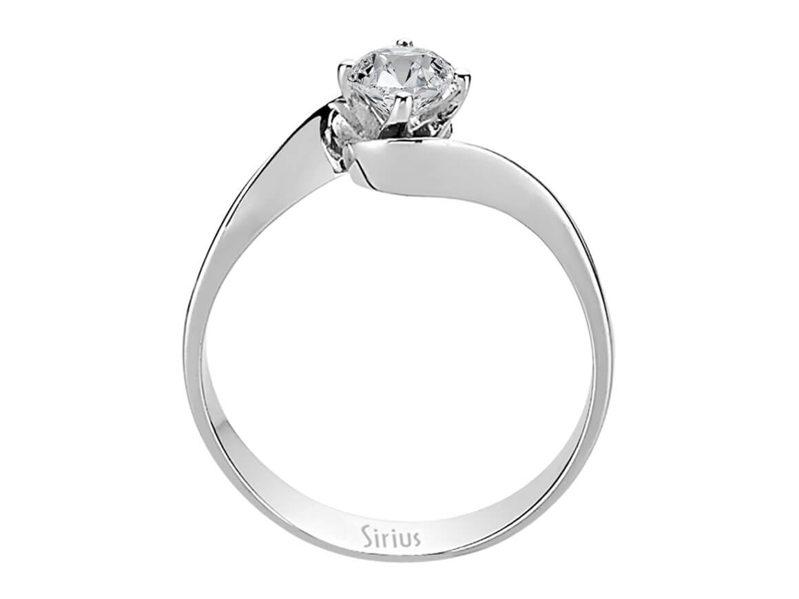 Eleganter Solitär-Ring mit 0,45 Karat rund geschliffenem Diamant in 14 Karat Weißgold