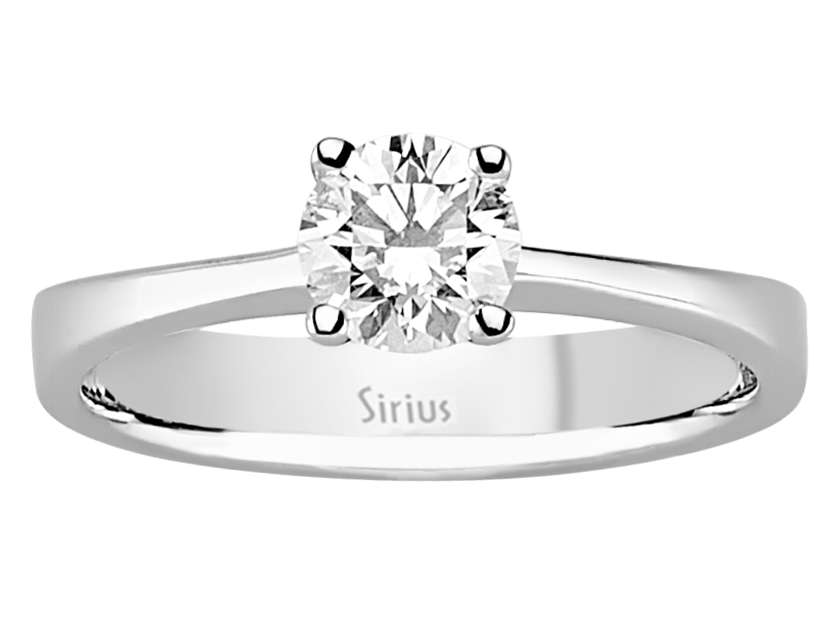 Klassischer Solitär-Ring mit 0,71 Karat rund geschliffenem Diamant in 14 Karat Weißgold