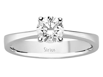Klassischer Solitär-Ring mit 0,71 Karat rund geschliffenem Diamant in 14 Karat Weißgold