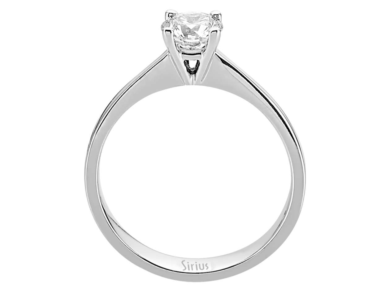 Klassischer Solitär-Ring mit 0,71 Karat rund geschliffenem Diamant in 14 Karat Weißgold