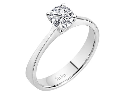 Klassischer Solitär-Ring mit 0,71 Karat rund geschliffenem Diamant in 14 Karat Weißgold