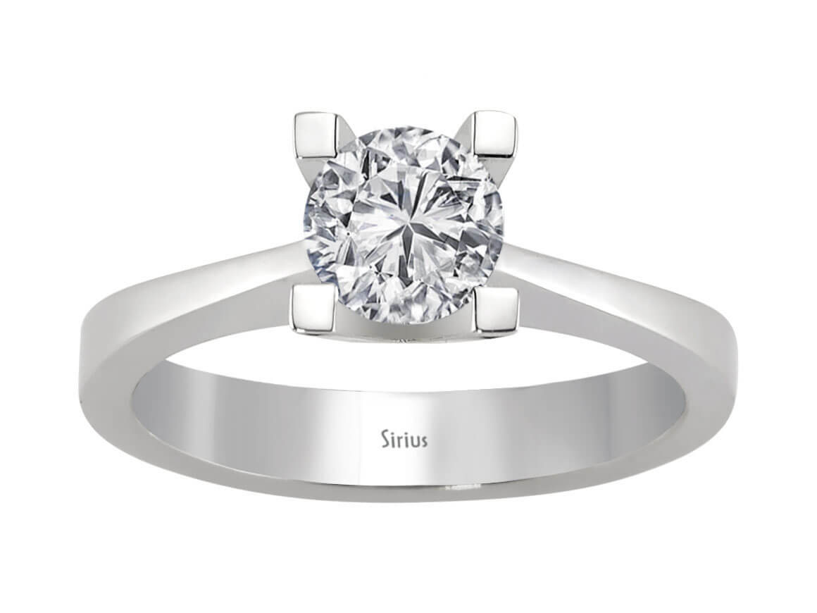 Bague solitaire avec diamant de laboratoire de 0,70 ct en Or Blanc 14 K – modèle 01R0188 – Bijoux haut de gamme de Rosy Lab Diamonds