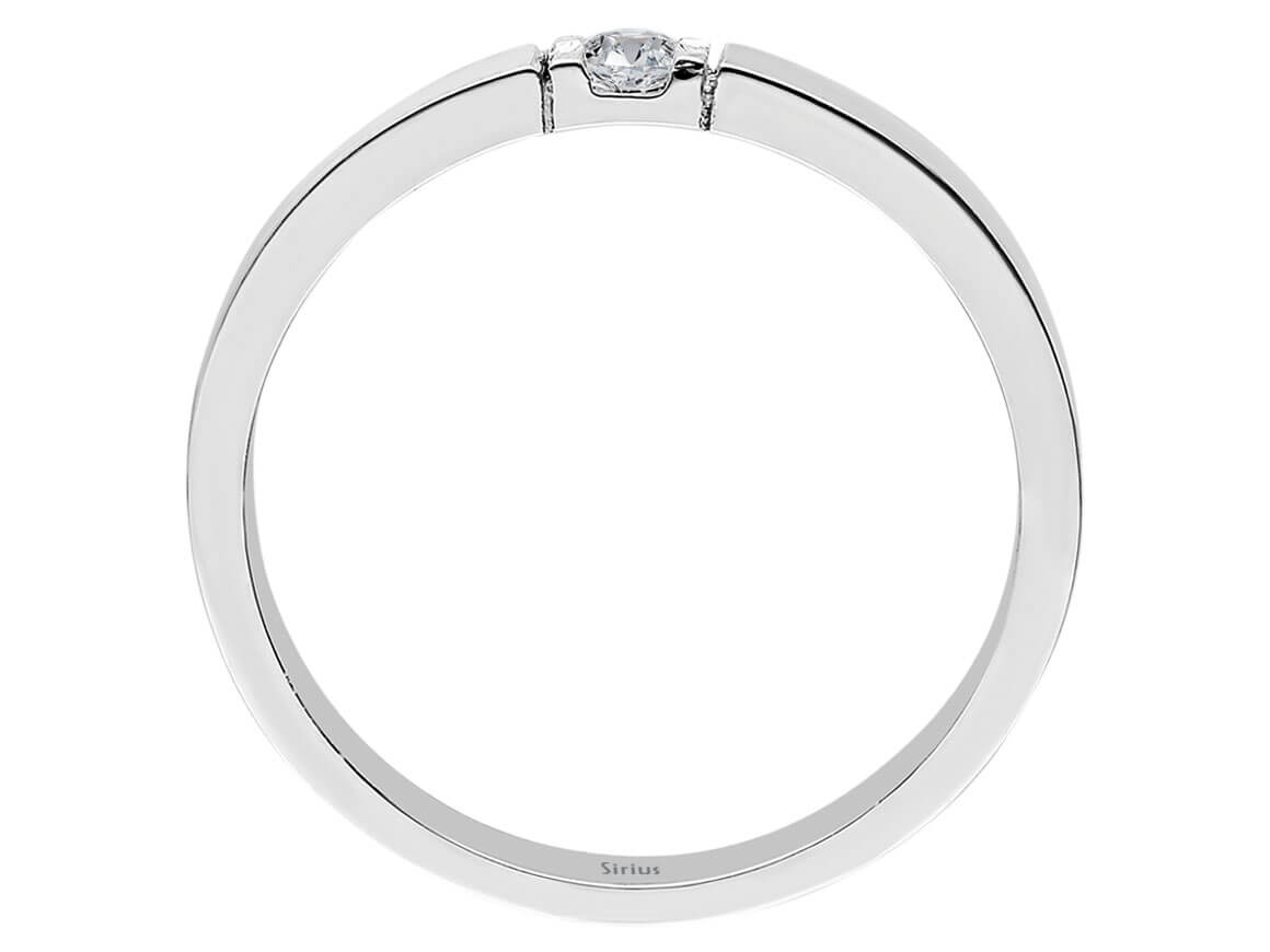 Modern solitaire ring with lab-grown diamond (0.08 carat) in white gold