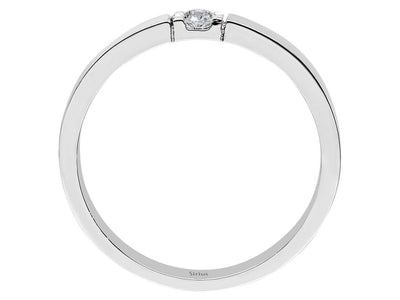 Modern solitaire ring with lab-grown diamond (0.08 carat) in white gold