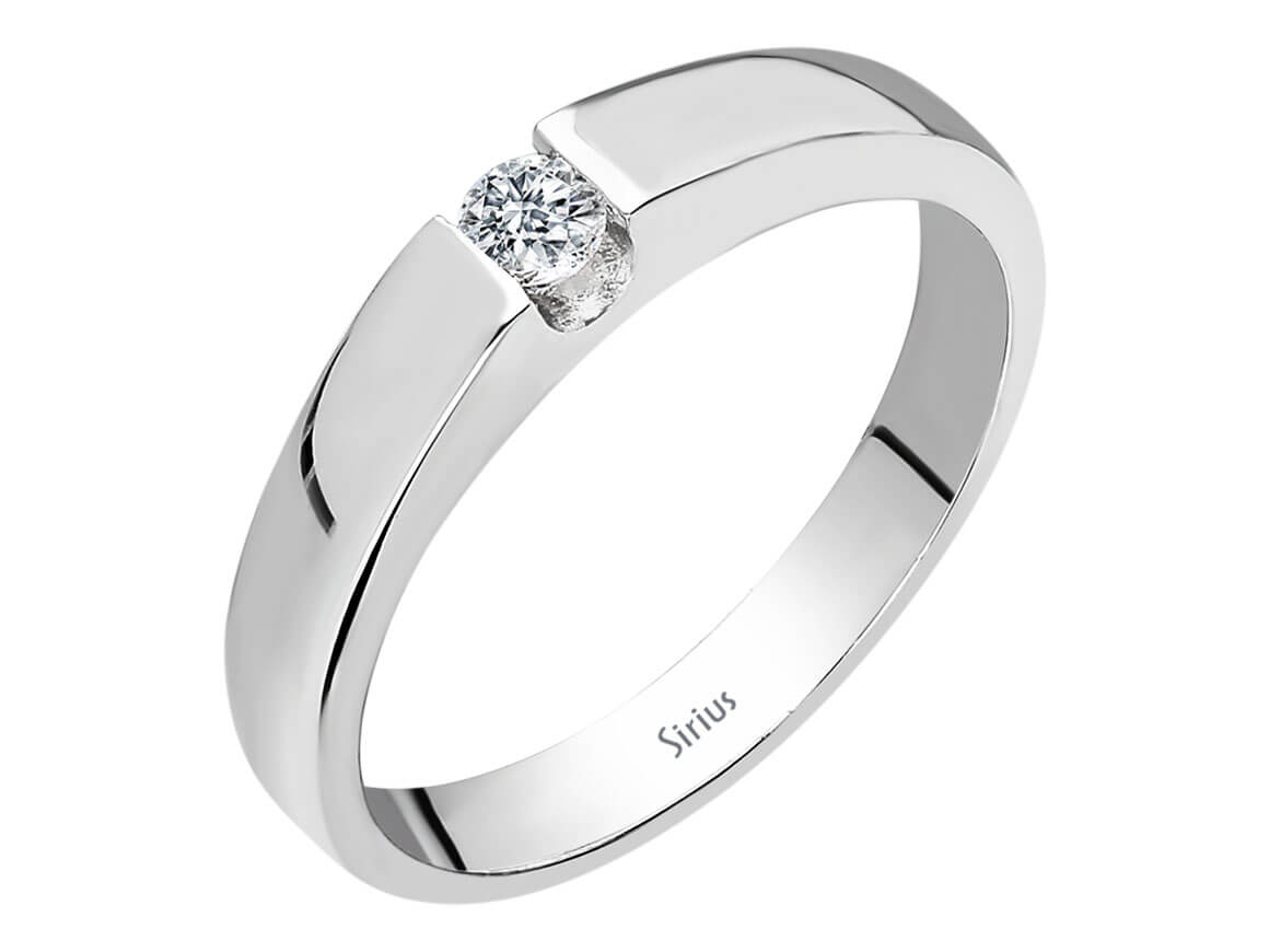 Modern solitaire ring with lab-grown Diamond in White Gold | Timeless Jewelry - high-quality Jewelry by Rosy Lab Diamonds