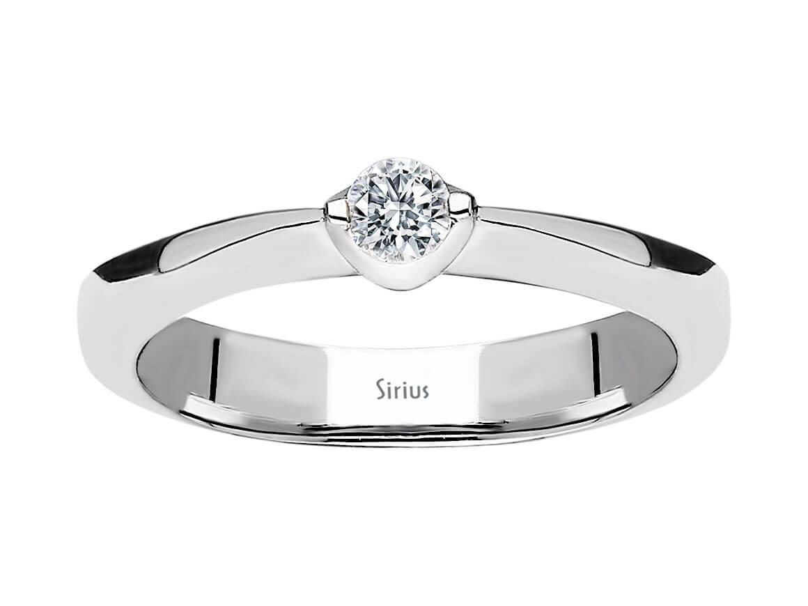 Modern solitaire ring with lab-grown diamond in white gold