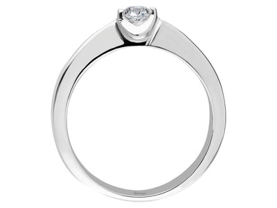 Modern solitaire ring with lab-grown diamond in white gold