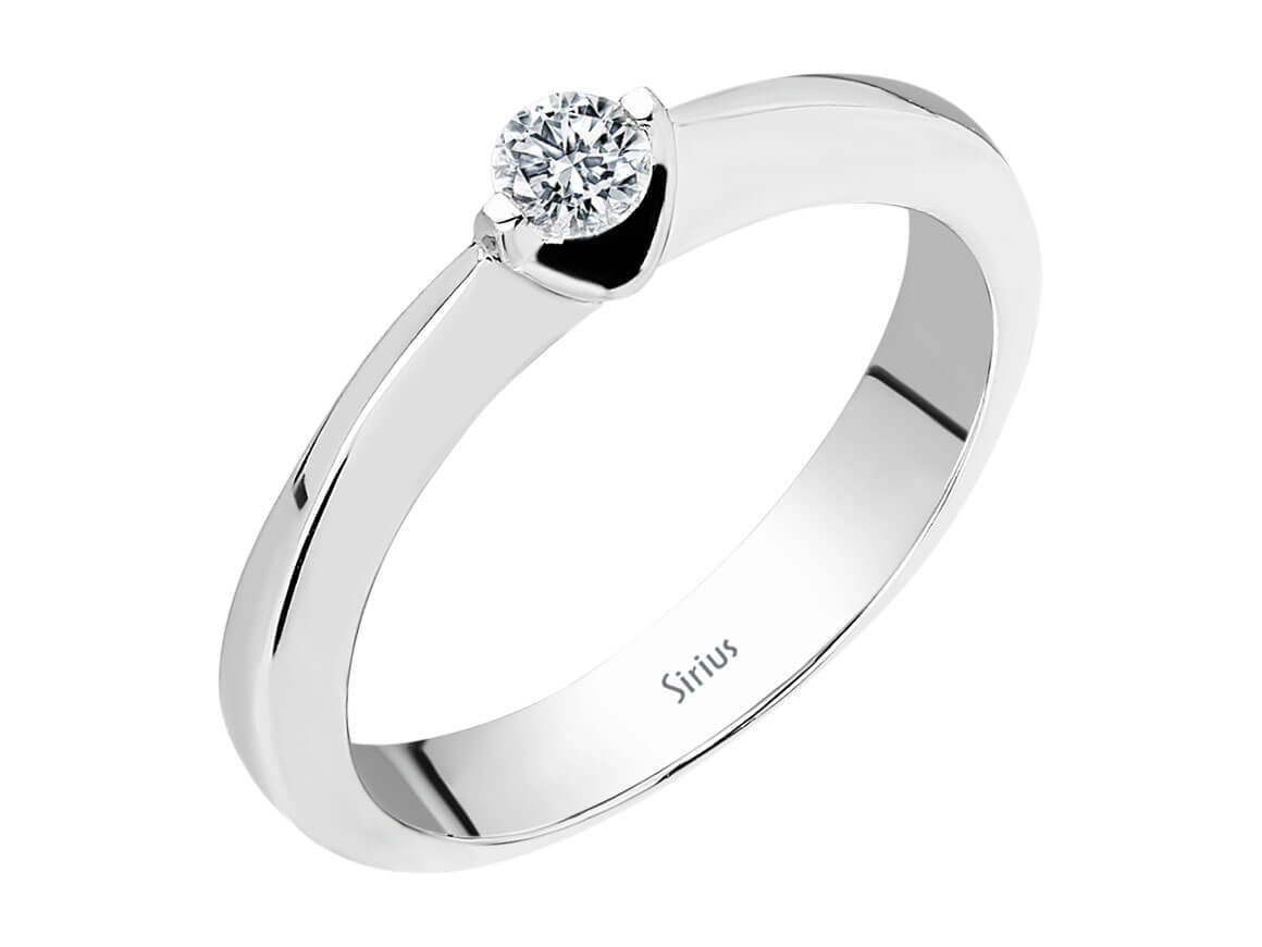 Modern solitaire ring with lab-grown diamond in white gold