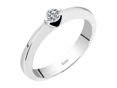 Modern solitaire ring with lab-grown diamond in white gold