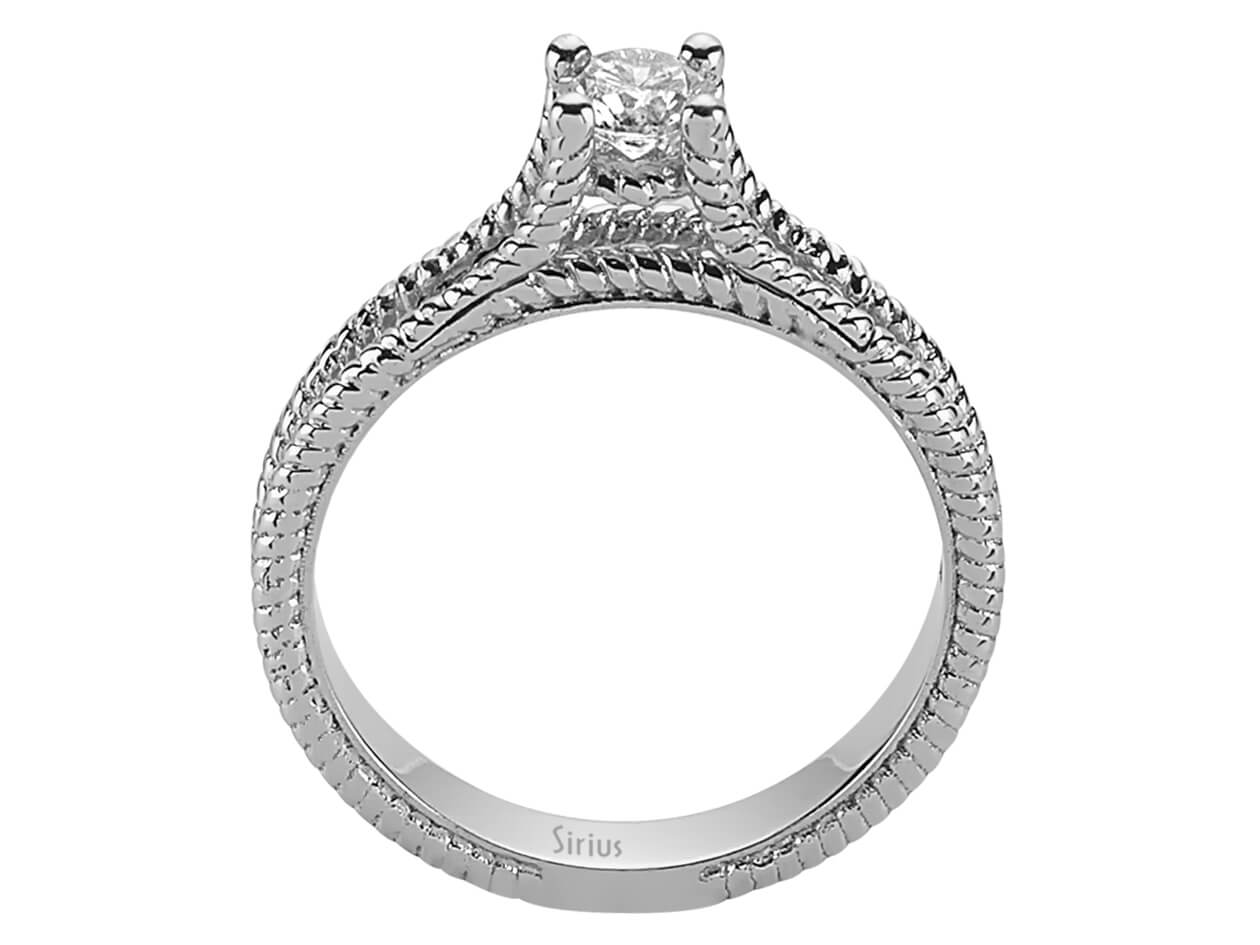Vintage Weißgold Solitärring mit 0,35 ct Labor Diamant | 14K Design - hochwertiger Schmuck von Rosy Lab Diamonds