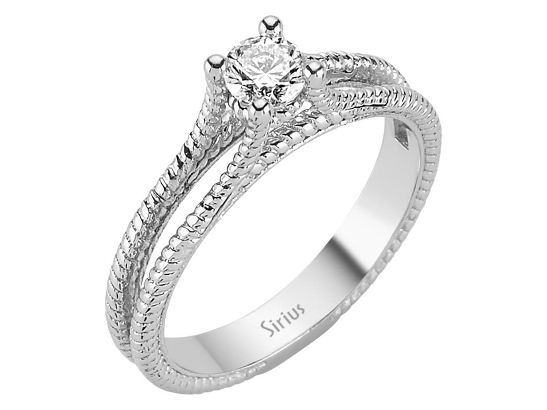 Vintage Weißgold Solitärring mit 0,35 ct Labor Diamant | 14K Design - hochwertiger Schmuck von Rosy Lab Diamonds
