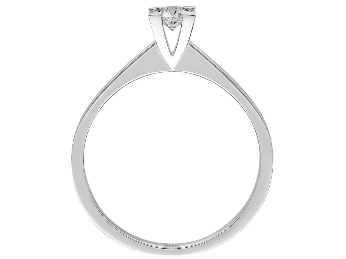Weißgold Solitär Ring mit 1 rundfacettiertem Diamanten 0,19 Karat