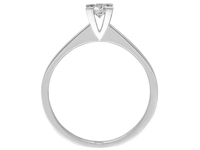 Weißgold Solitär Ring mit 1 rundfacettiertem Diamanten 0,19 Karat