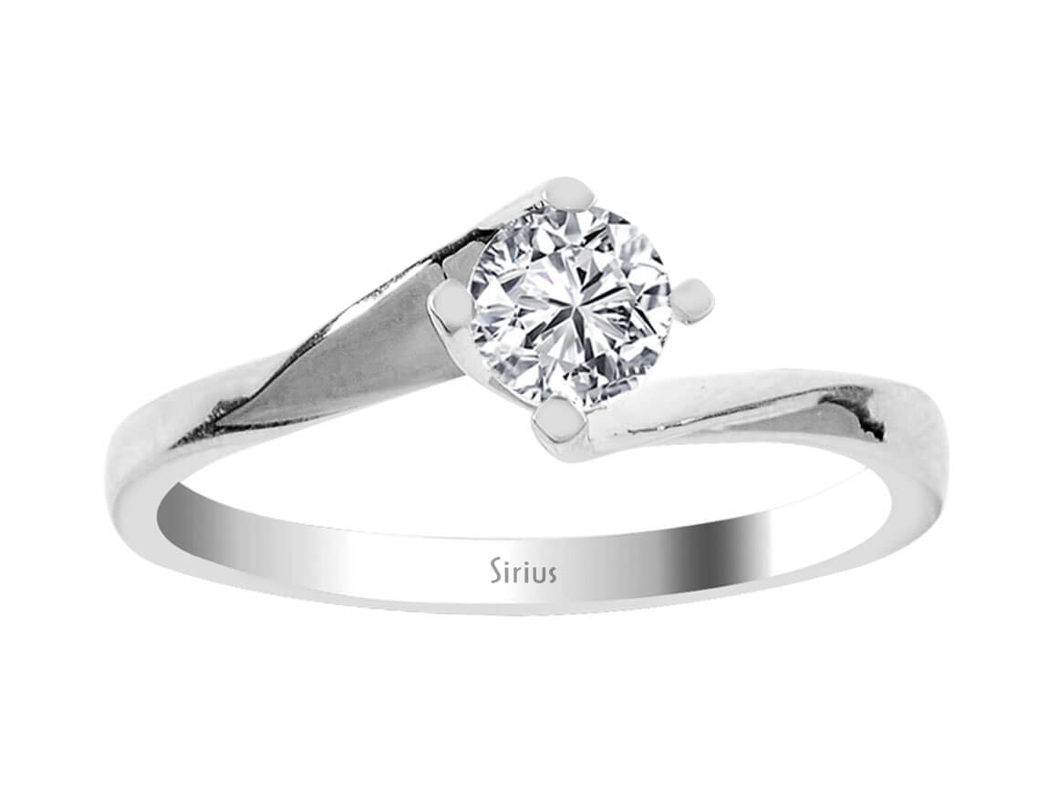 14K white gold ring with 1 round diamond (0.50 carat)
