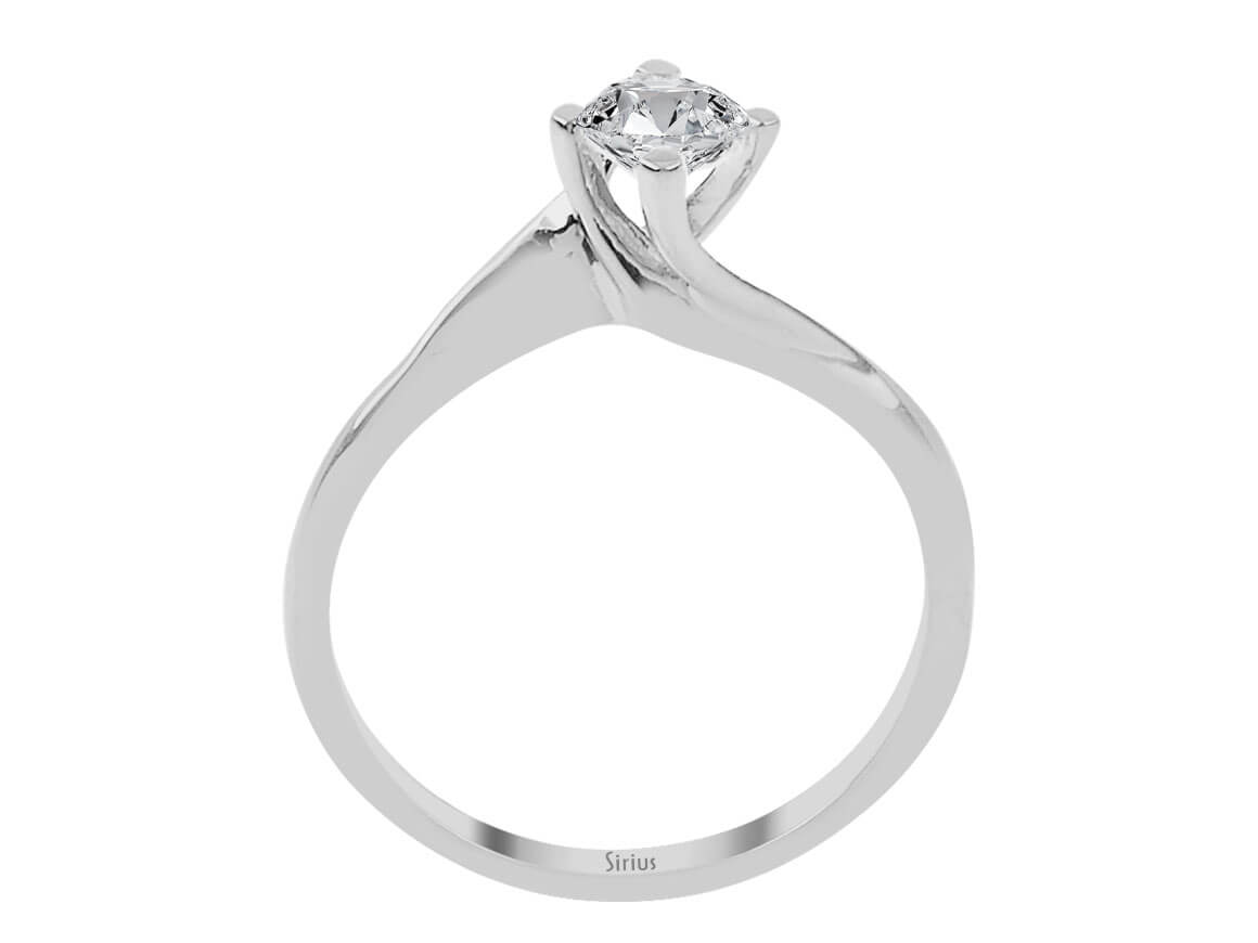 14K Weißgold Ring mit 1 Runddiamant (0,50 Karat) - Zeitloser Diamantring - hochwertiger Schmuck von Rosy Lab Diamonds
