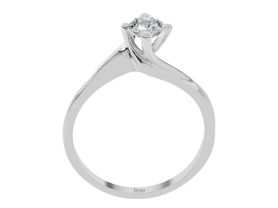 14K white gold ring with 1 round diamond (0.50 carat)