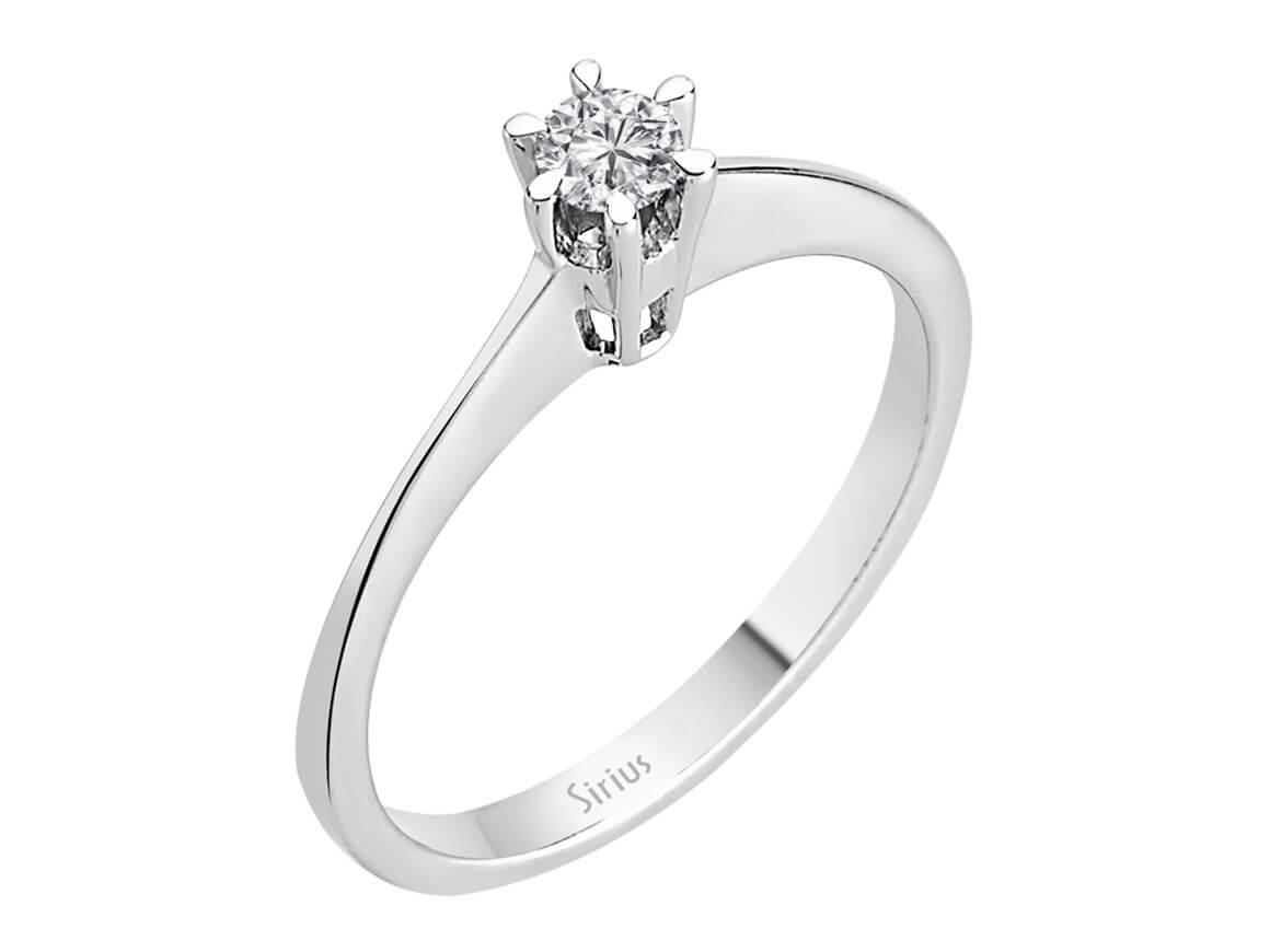 14 ayar altın içinde 0,15 karat laboratuvar elması bulunan zarif tektaş yüzük - Rosy Lab Diamonds'tan yüksek kaliteli Mücevher
