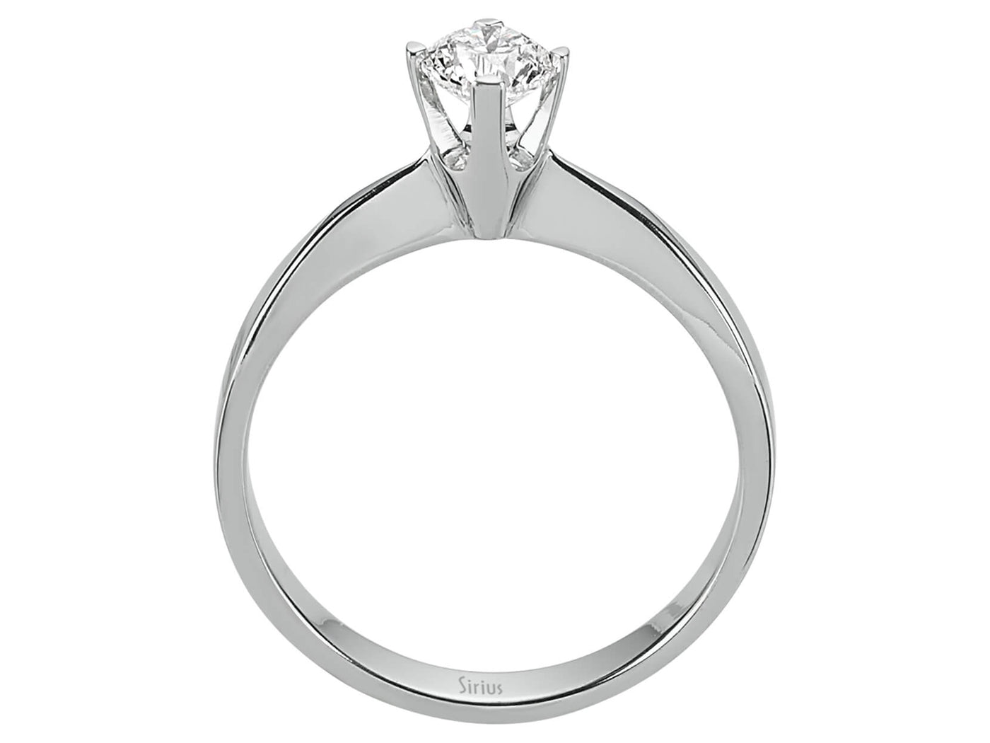 Feiner Solitär-Ring mit 0,43 Karat rundem Labor-Diamanten