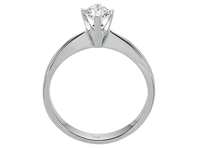 Feiner Solitär-Ring mit 0,43 Karat rundem Labor-Diamanten