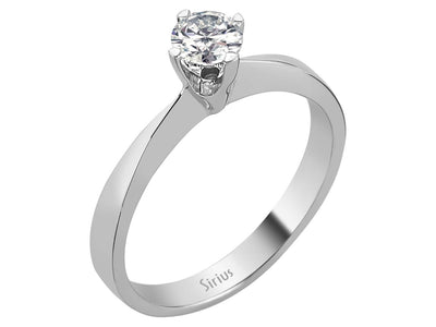 Feiner Solitär-Ring mit 0,43 Karat rundem Labor-Diamanten