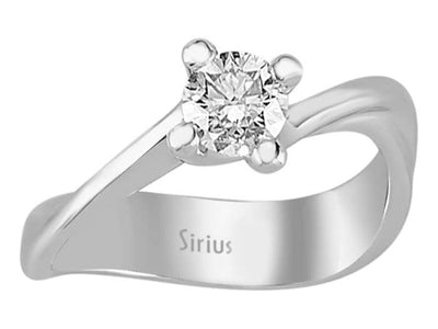 Moderner Solitär-Ring mit 0,52 Karat rundem Labor-Diamanten