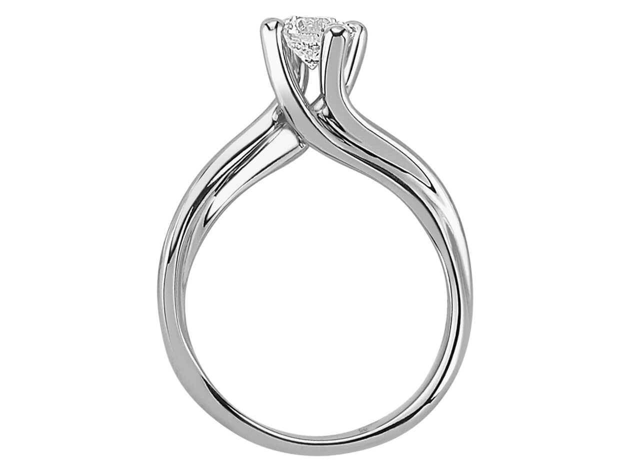 Moderner Solitär-Ring mit 0,52 Karat rundem Labor-Diamanten