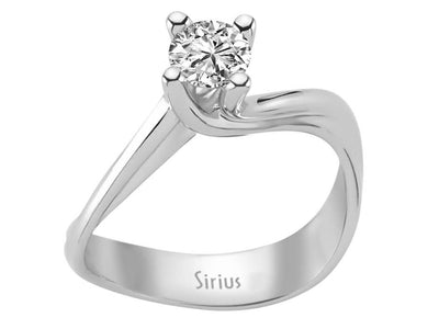 Moderner Solitär-Ring mit 0,52 Karat rundem Labor-Diamanten