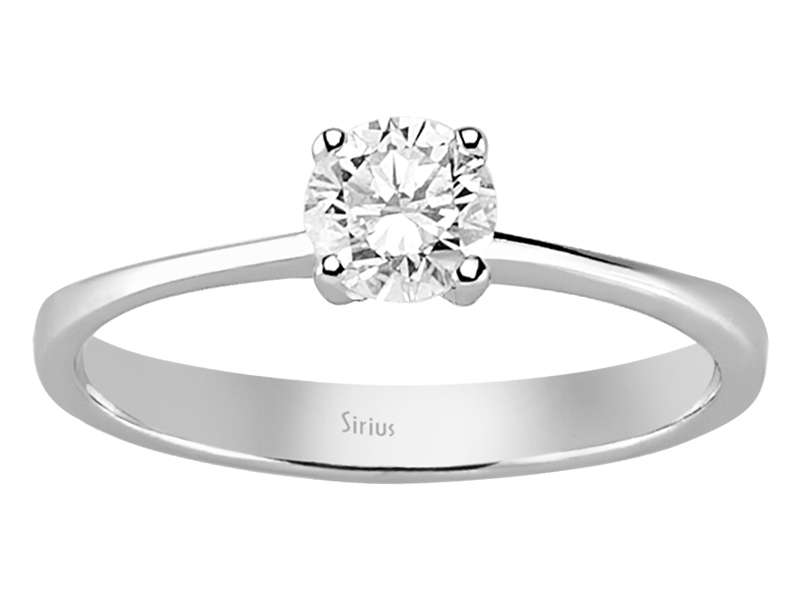 Klassischer Solitär-Ring mit 0,51 Karat rundem Labor-Diamanten