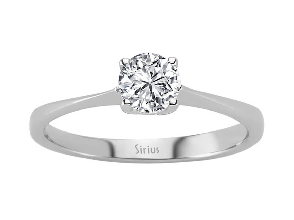 Schlichter Solitär-Ring mit 0,62 Karat rundem Labor-Diamanten