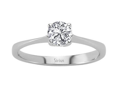 Schlichter Solitär-Ring mit 0,62 Karat rundem Labor-Diamanten